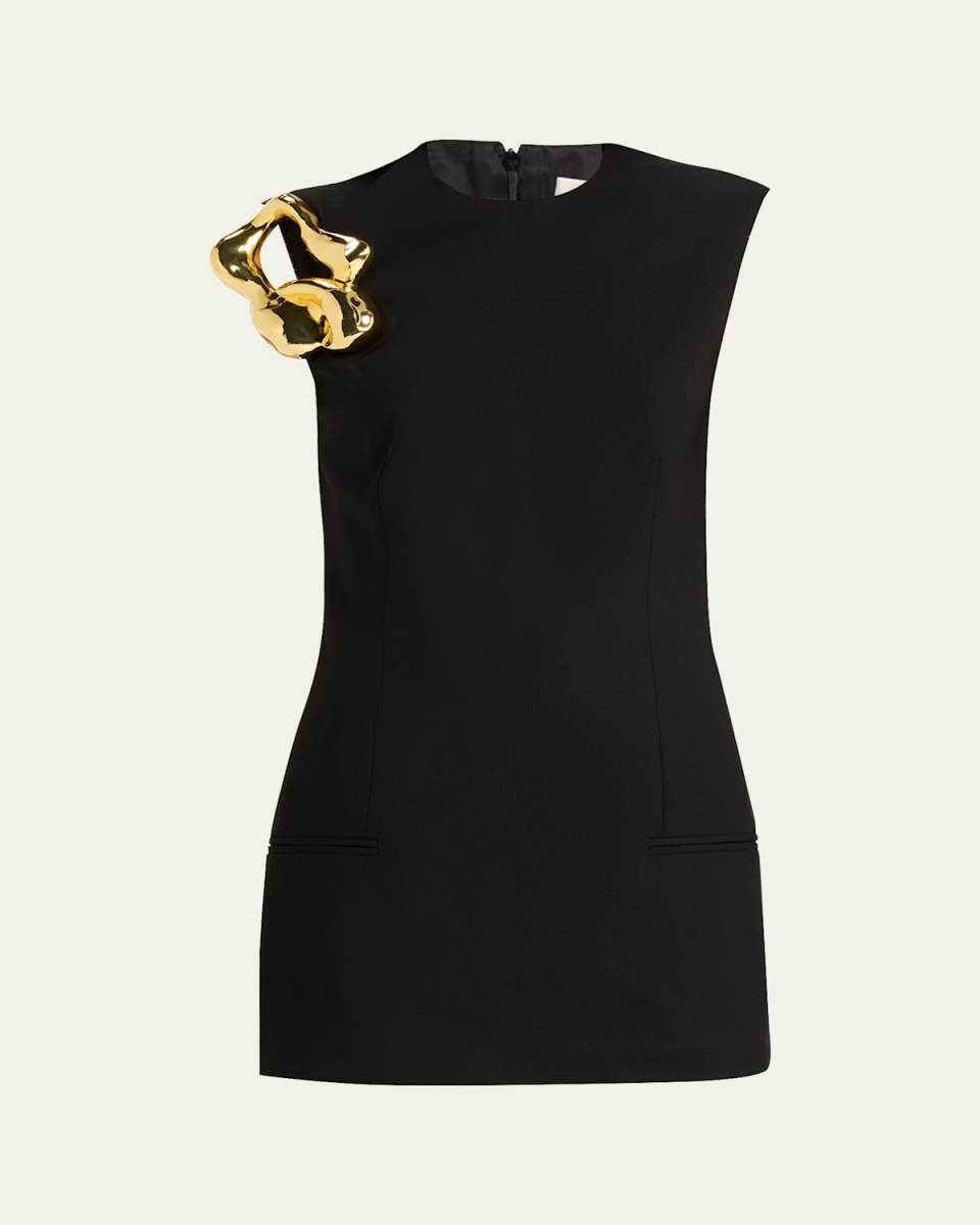 Sculptured Corsage Tailored Mini Dress